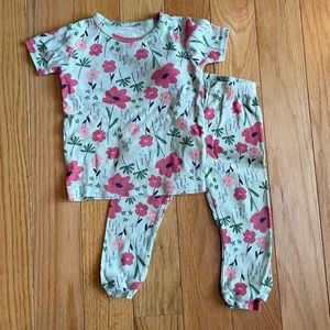 12 month Blue-Green Carters Floral Print Pajama Set